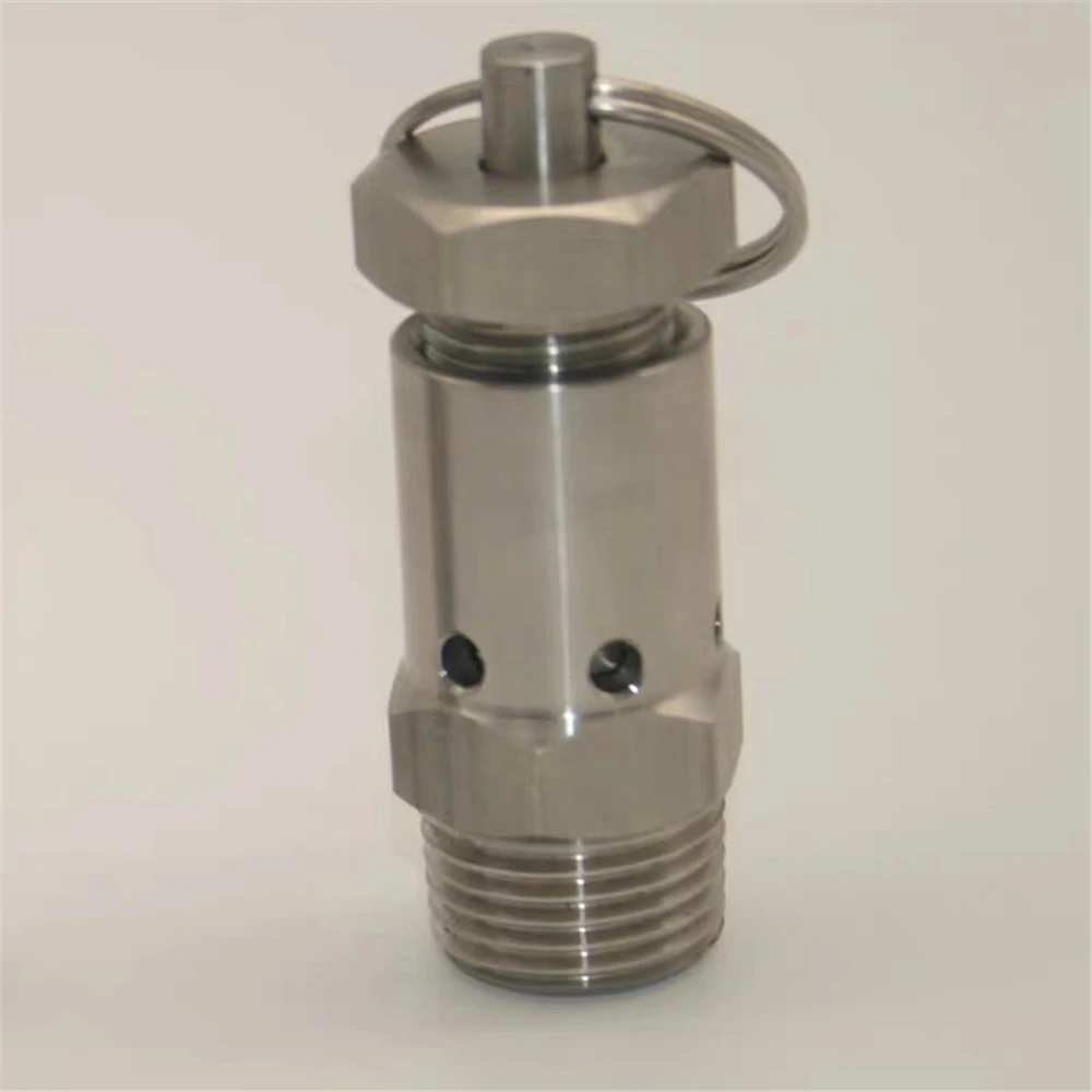 

1/2" 1/4" SUS304 Stainless Steel Sanitary 0.1MPA-0.2MPA Adjustable Air Release Pressure Relief Safety Valve Exhaust Compressor