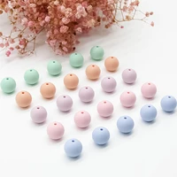 cute idea 12mm 50pcs silicone beads loose round teether chewable colorful teething necklace bracelet chain diy baby accessories