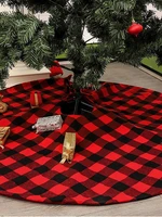christmas tree skirts polyester plaid carpet merry christmas deer cart tree skirt new year home shopping malls decoration
