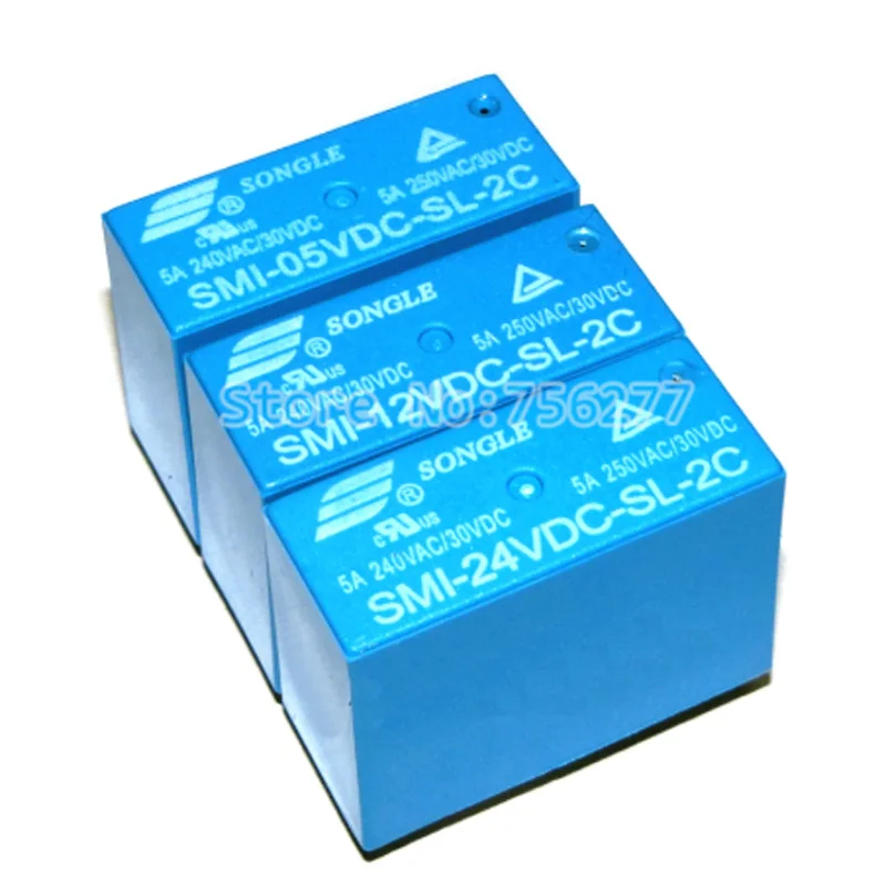 10 шт./лот Мощность реле SMI-05VDC-SL-2C SMI-12VDC-SL-2C SMI-24VDC-SL-2C 5 В 12 24 постоянного тока 5A/250VAC/30VDC