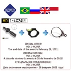 Охотничий оптический прицел Discovery HD 1-4X24, компактный, ИК, с рельефным длинным глазом, с подсветкой, тактический телескопический прицел, подходит для пневматического ружья 338 лм