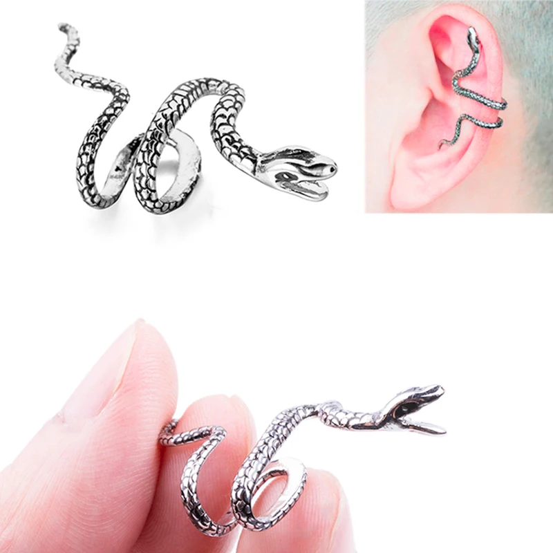 

Copper Snake Clip Earrings Ear Cuff No Fake Piercing Clips Wrap Cartilage Earring Cuffs for Women Men Gift Body Jewelry Punk