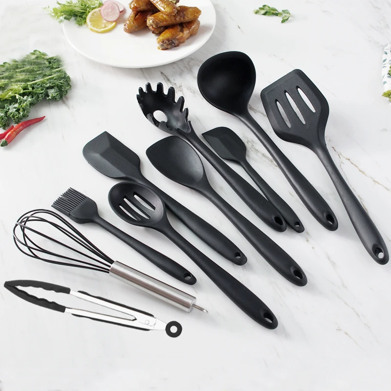 Силиконовая кухонная утварь набор со шпателем ложка-кисточка для супа ковш паста