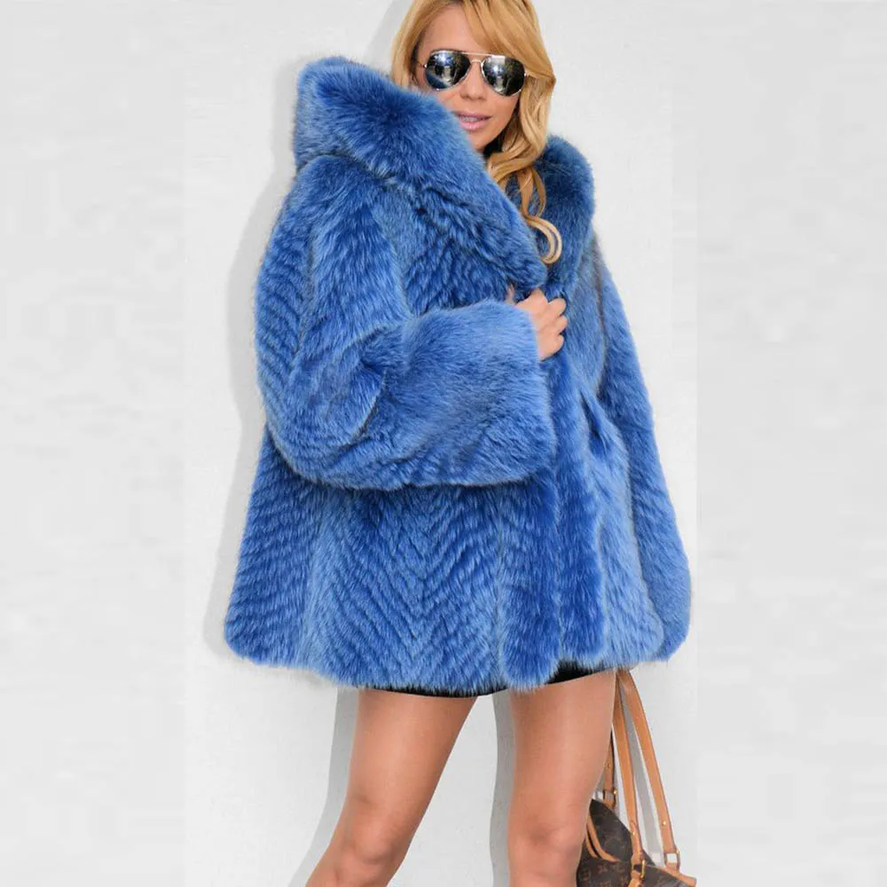 BFFUR Winter Women Real Fur Coats 2022 New Luxury Woman High Quality Natural Fox Fur Jcakets With Hood Thick Warm Fur Overcoats