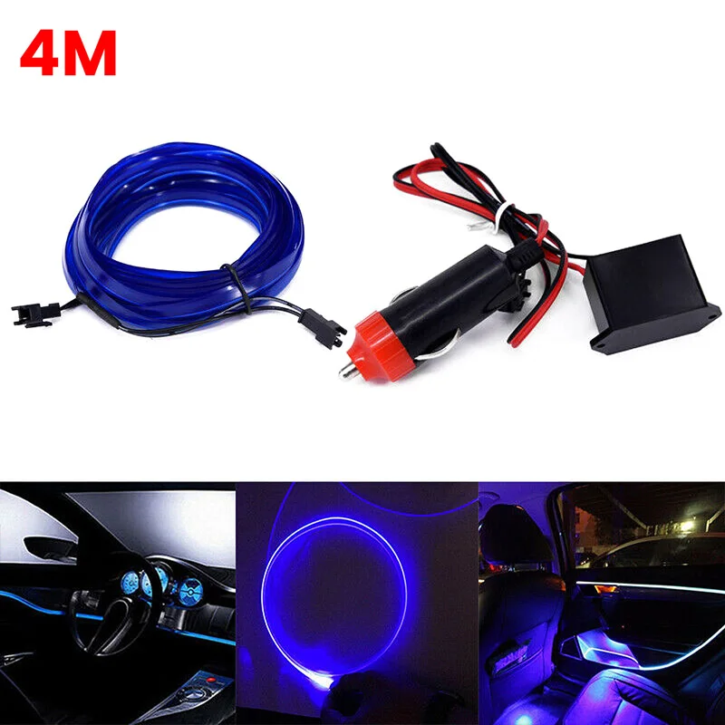 

OLOMM 4M 3 Colors Cool Line Car Lights Interior Decoration Moulding Trim Strips For Motorcycle Cars Ambient Light