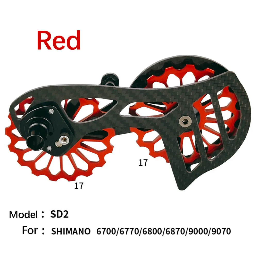 

Oversized Ceramic Carbon Pulley Rear Derailleur 17T Bike Jockey Wheel For -Shimano 6700 6770 6800 6870 9000 9070 Bicycle Parts