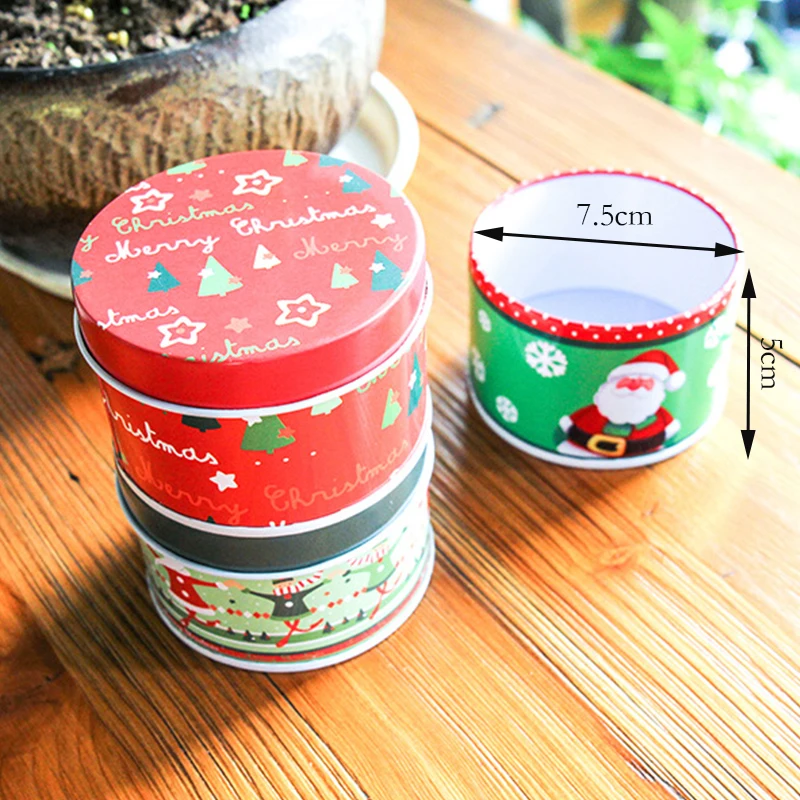 12 шт./компл. Рождественская жестяная банка для конфет хранения чая