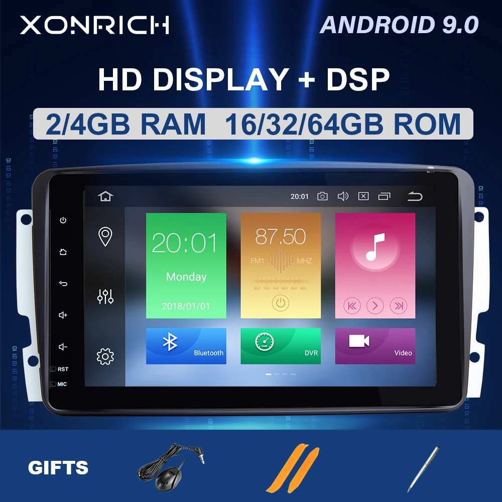 2 Din Android 10 Автомобильный мультимедийный плеер для W203 Mercedes Benz Vito W639 W168 Vaneo Clk W209 W210 M/ML