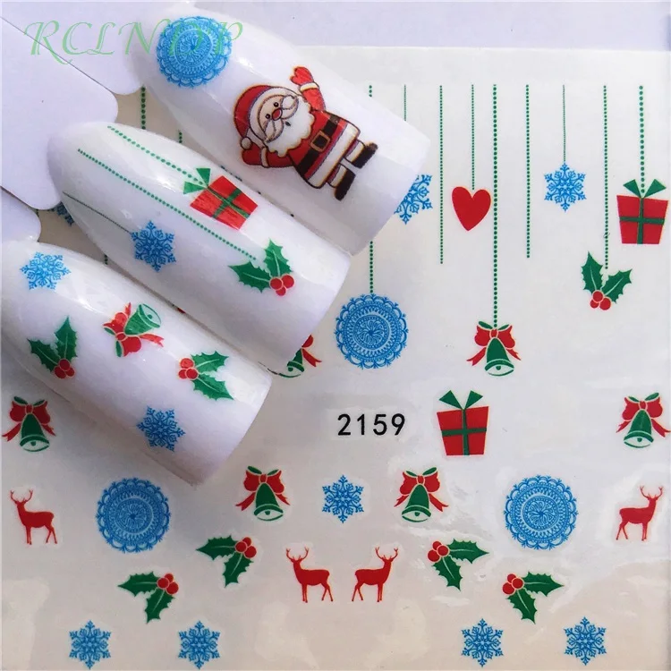 Наклейка для ногтей художественное украшение слайдер Счастливого Рождества