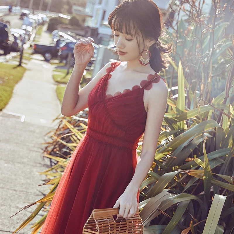 Женский сетчатый сарафан вечерние платья трапециевидной формы с аппликацией