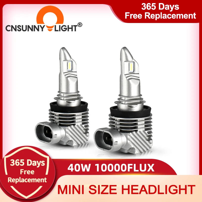 CNSUNNYLIGHT новейший 1:1 Размер H11 H4 H7 Мини светодиод машины фары лампы беспроводной 9005