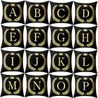 Наволочка для подушки с 26 буквами, декоративные хлопковые Чехлы для диванных подушек, современная Европейская наволочка черного и золотого цвета