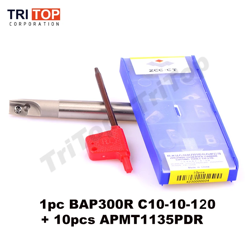 1PC BAP JAP 300R C10-10-120 with 10pcs milling insert APMT1135PDR face mill shoulder milling cutter for cnc milling machine