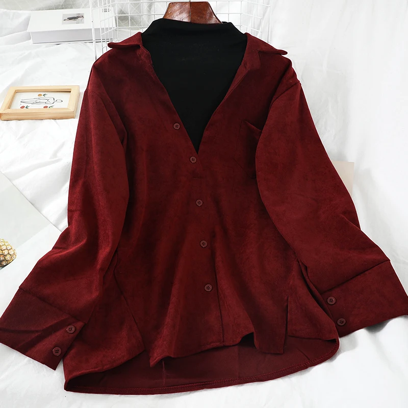 Gaganight Лоскутная винтажная женская блузка с длинным рукавом Половина Водолазка