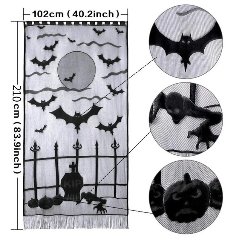 Хэллоуин ползучий призрак кружева шторы двери окна украшения для дома страшный