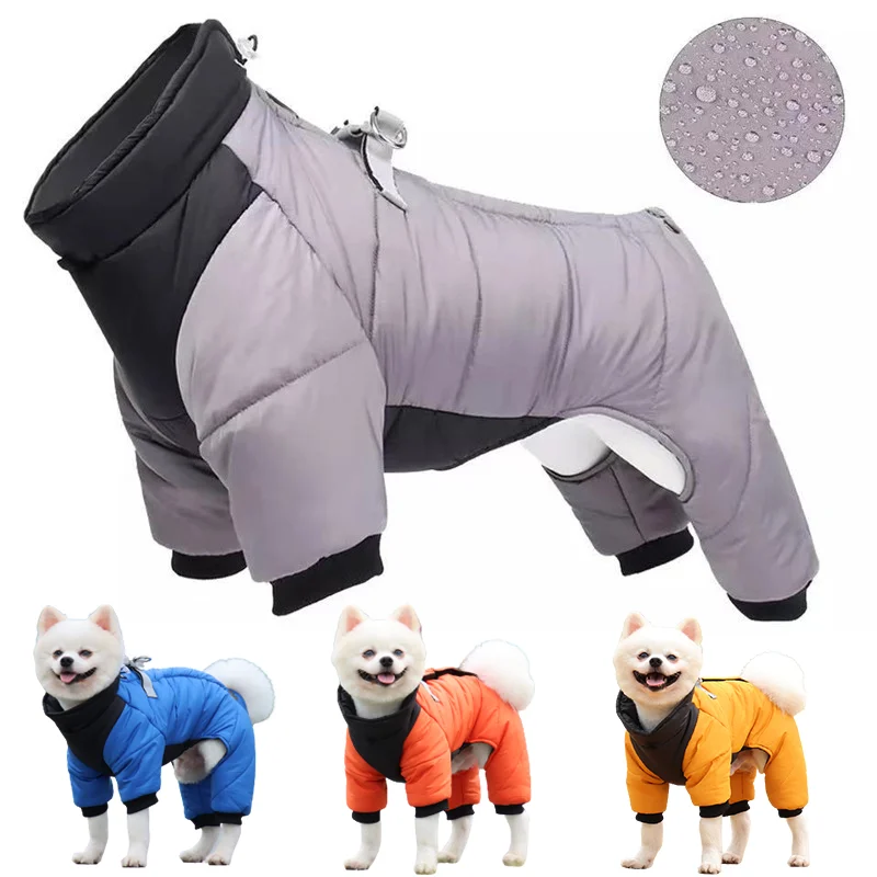 

Winter Pet Dog Kleding Waterdicht Warm Puppy Jas Dikker Jumpsuit Voor Kleine Grote Hond Jas Chihuahua Franse Bulldog Kleding