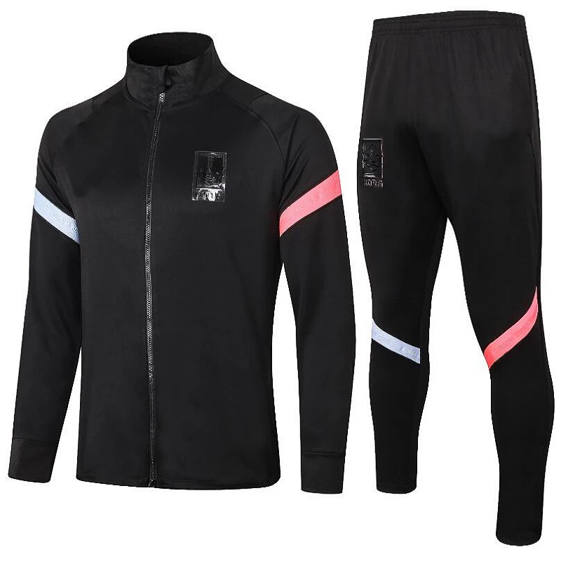

New High Qualit 2021 Adult Kit Long Sleeves Jcket Uniforms Tracksuits Soccer Sport Jersey 20 21 Train Football Training Suit