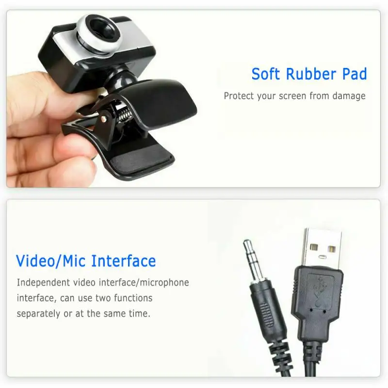 Новая веб камера USB высокой четкости 360 градусов микрофон прищепка цифровая