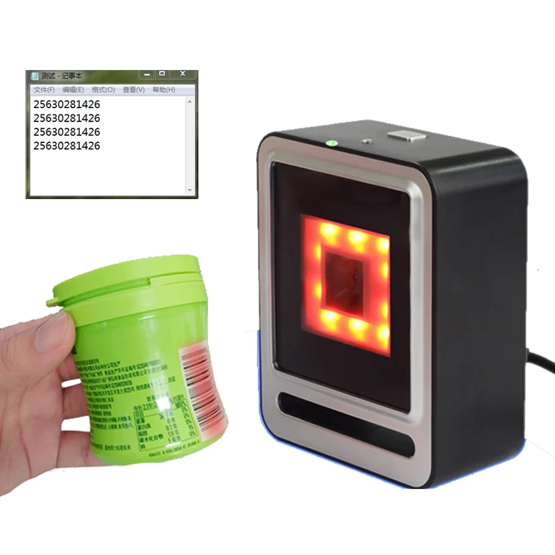

2D Desktop Barcode Scanner QR Code Reader LED Wired Bar Code Scanner For Compatible Windows Mac OS POS Cash Register Linux