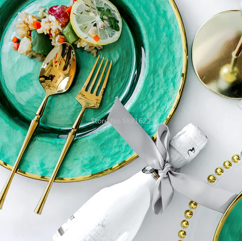 

Emerald Phnom Penh Breakfast Bread Plate Tableware Fruit Dessert Dish Creative Ceramic Plate Dinner Plates For Kitchen Supplies