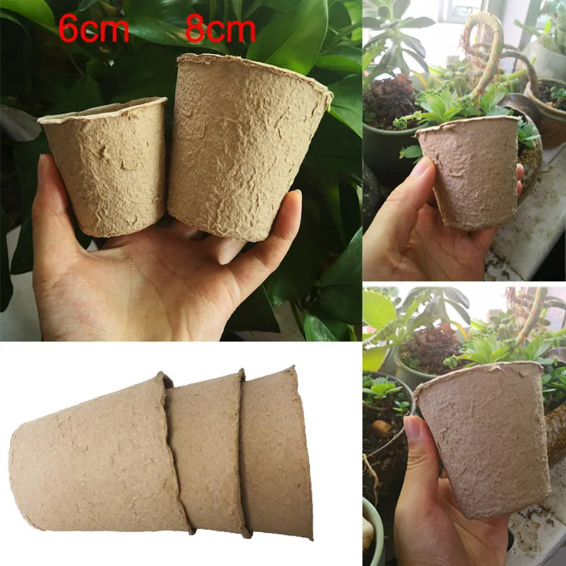 

10/20/50Pcs 6/8cm plant grow pot Paper Nursery Cup Starters garden flower pots Herb vegs Kit Biodegradable Home gardening tools