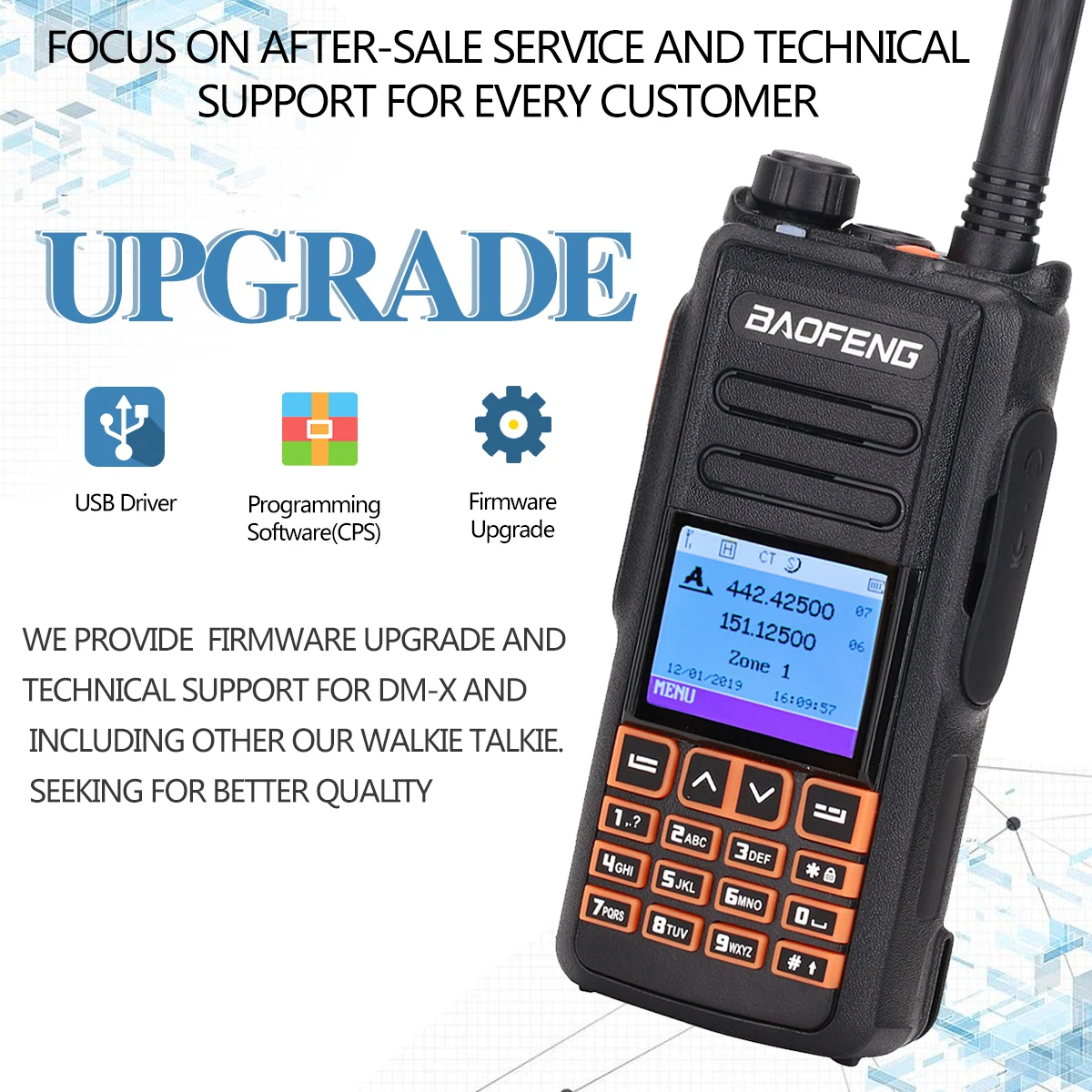 Портативная рация Baofeng DM-X с двумя временными интервалами GPS уровня 1 и 2 DMR