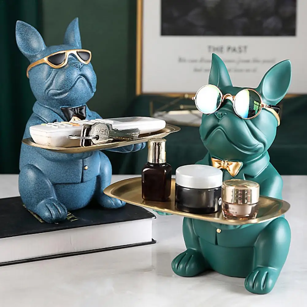 

Cool Bulldog Statue Table Decoration Fashion Sculpture Home Room Decor Multifunction Desk Storage Figurine Miniature Coin Bank