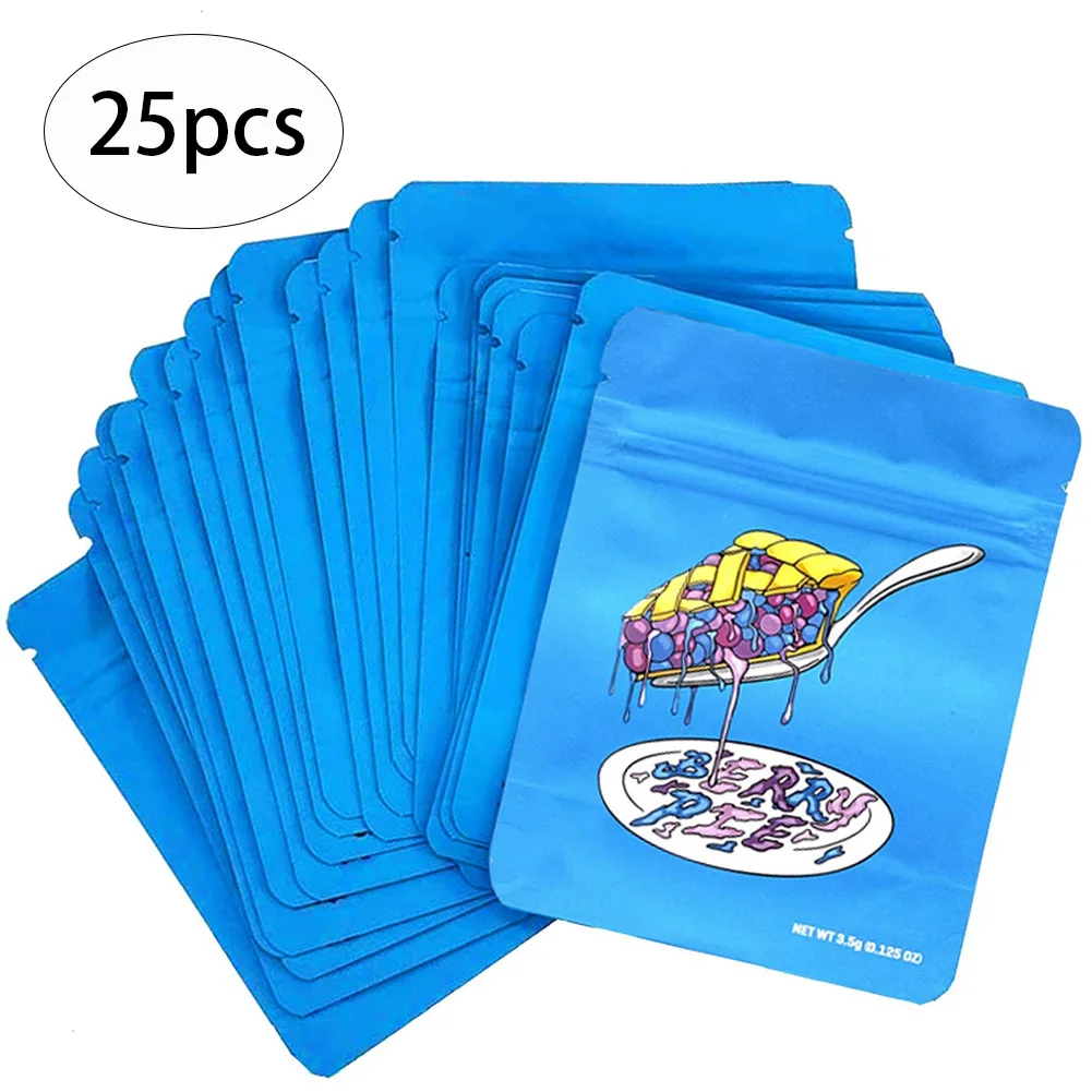 

25Pcs NEW Cookies Bag California Mylar Resealable Packaging Bag Resealable Stand-Up Ziplock Foil Bags HeatSeal Smellproof Bags