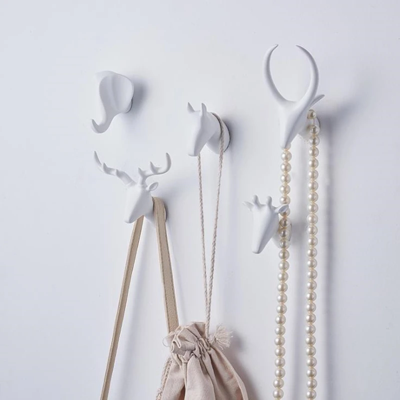 LCH Modern European Style Creative Resin Animal Art Handmade Cloth Hook Keys Holder Door Knob Pull Clothes | Обустройство дома