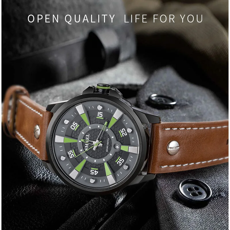 

Men Watch Top Brand Luxury Fashion Sports Quartz Men Wrist Watch Leather Waterproof Military Male Clock Relogio Masculino