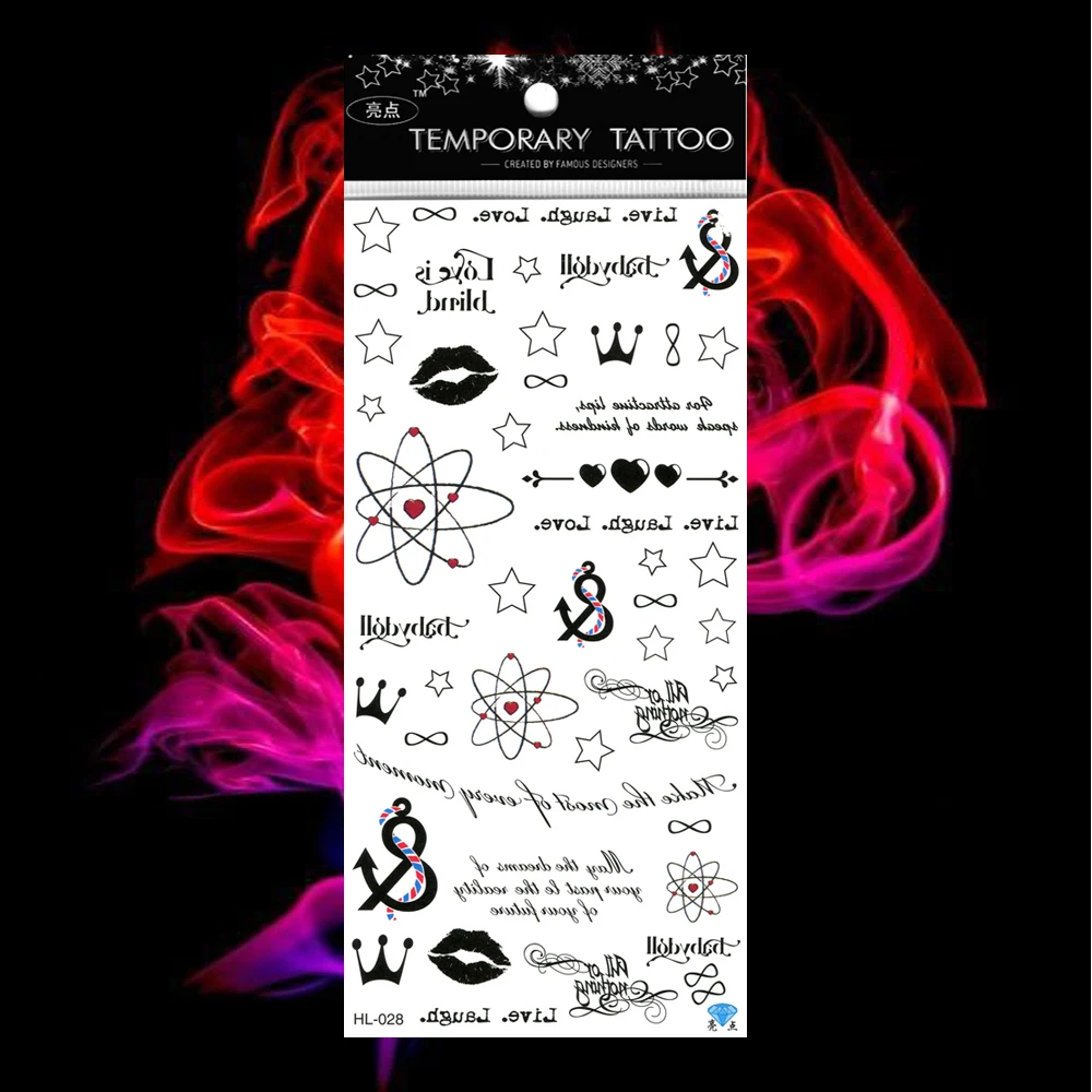 5 шт./лот временная татуировка в виде сердца для женщин Infinito Infinity Tatoo поддельный