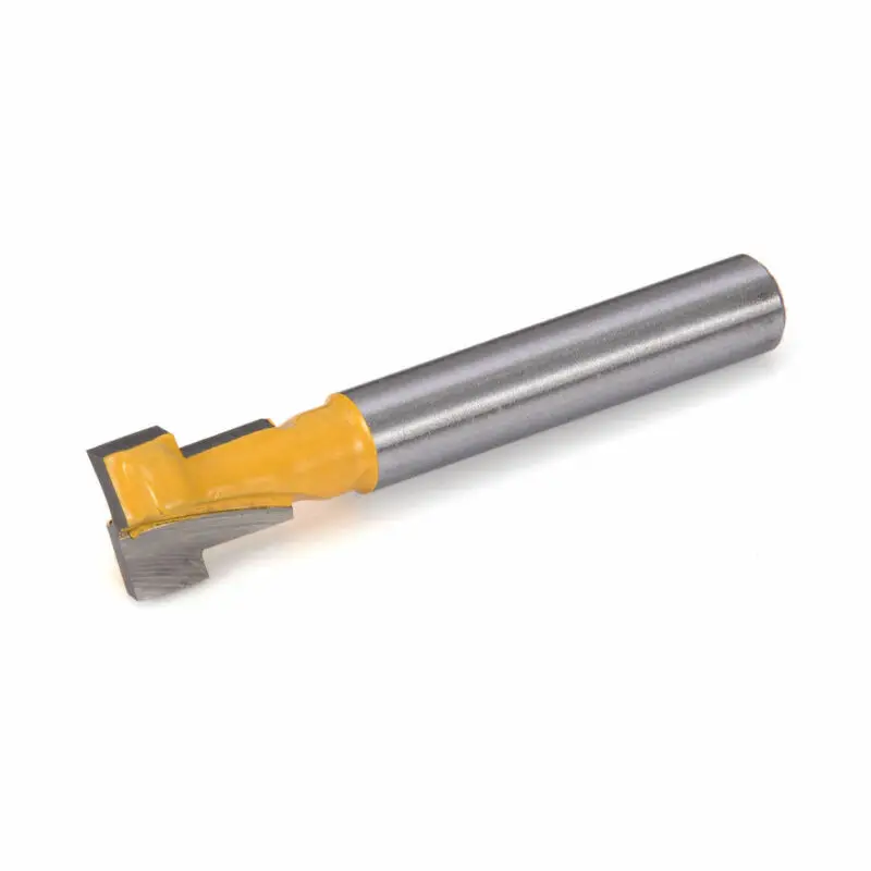 

Carbide Router Bit Yellow Parts 2Pcs T-Slot T-Track Slotting Router Bit Solid Hardened Steel Carbide For Solid Wood MDF Particle
