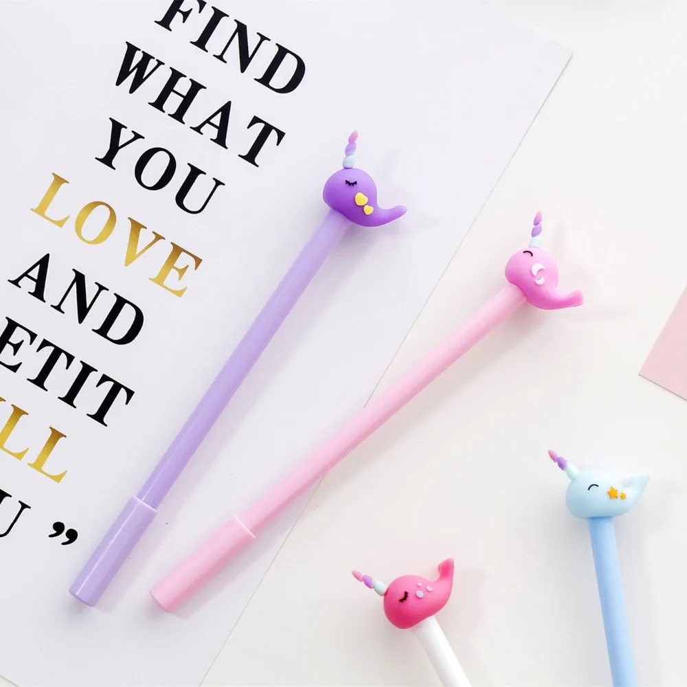 

4pcs Cute Whale Gel Pen 0.5mm Ballpoint Black Ink Pens for Writing Cute Gift Stationery Office School Supplies EB490
