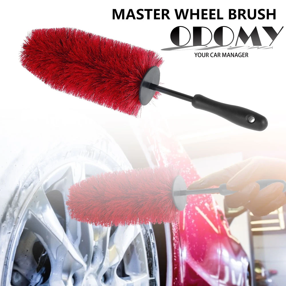

ODOMY Brand For Car Tire,Rims,Chrome,Spokes Auto Detailing Tools Cleaning Brushes 18" Long Master Wheel Brush car wash