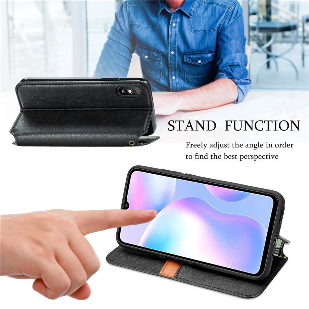 Leather Case For Xiaomi Poco X3 F4 F3 GT 12 11 10 Ultra Lite Redmi 9A 9C Note 11 10 9 S 9T 8T Pro Max K30 Flip Wallet Card Cover