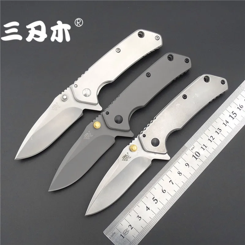 

SANRENMU 7056 EDC Pocket Folding Knife with Belt Clip for Emergency Outdoor Survival Camping ALL STAINLESS STEEL