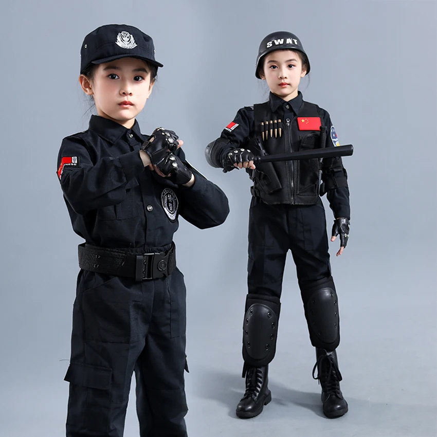 Костюм американской полиции спецназа для детей тактический военный жилет куртка