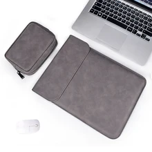 Laptop Bag 13.3 Notebook Tablet Case For Xiami DELL Lenovo Cover Soft PU Leather Laptop Sleeve For Macbook Air Pro 13 14 15 inch