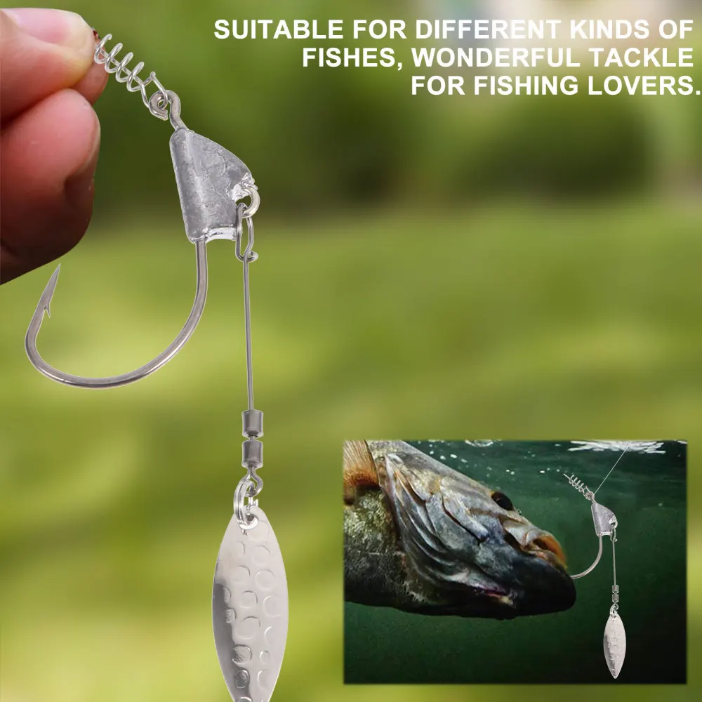 

5 Pcs Jig Heads Weighted Crankbait Fishing Hooks Blades Fishing Lures