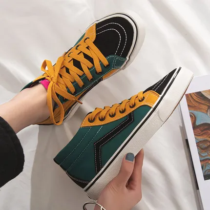 Розовые высокие холщовые туфли для женщин новинка весны 2020 дикая Модная японская