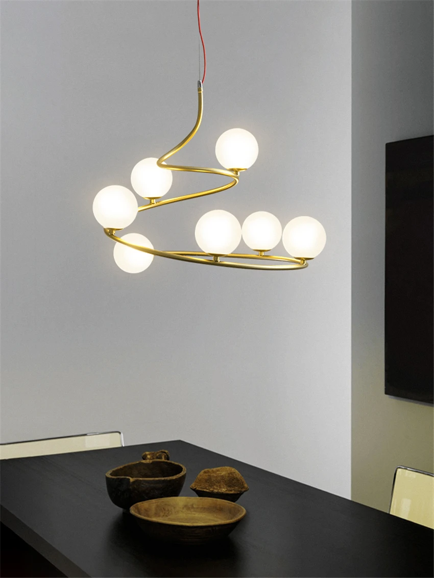 Спиральный светильник в виде таблетки лампа стиле пост модерн для ресторана