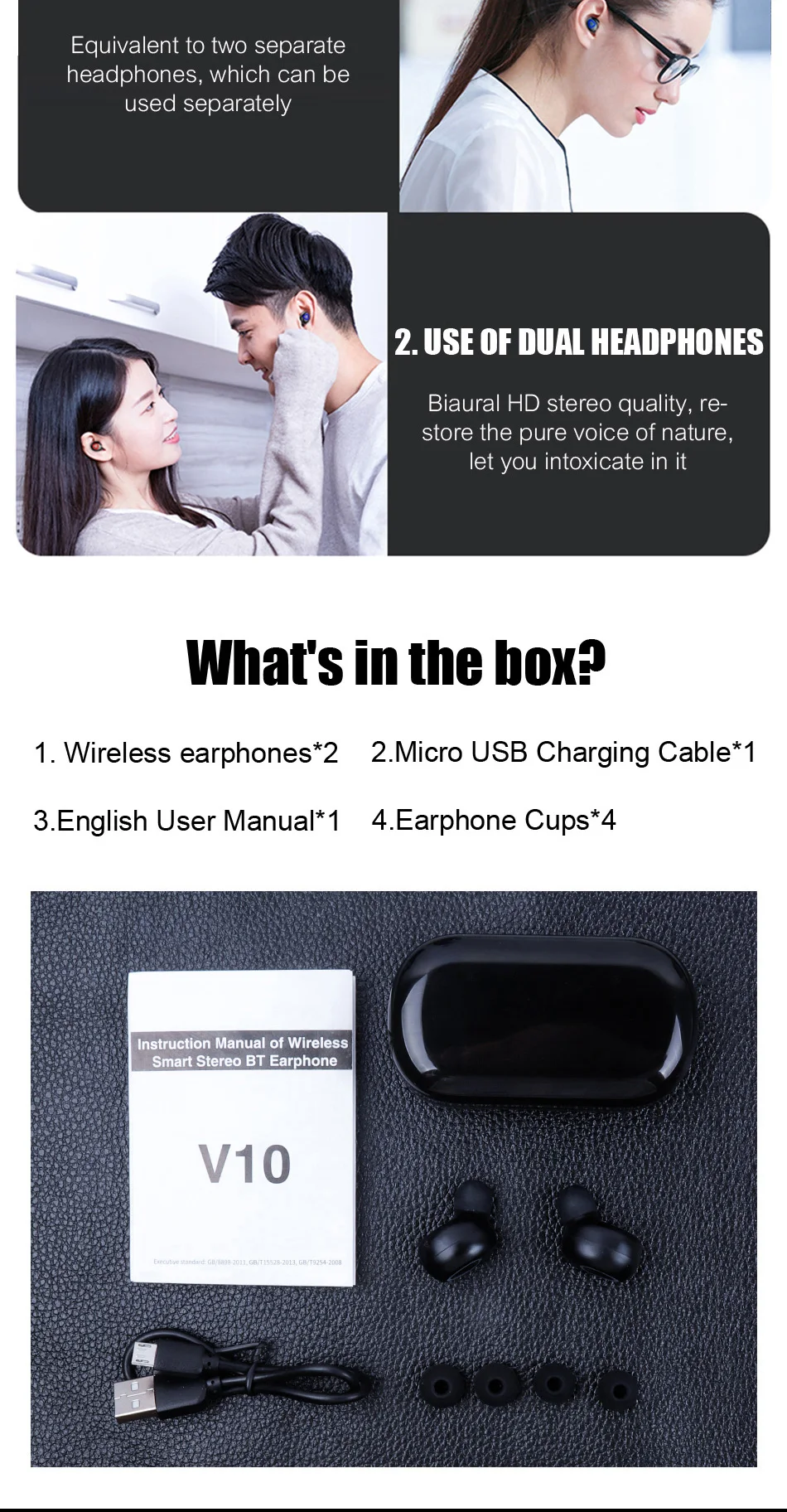 VOULAO Bluetooth наушники беспроводные Bluetooth V5.0 наушники 9D стерео спортивные водонепроницаемые наушники гарнитура с микрофоном+ зарядная коробка