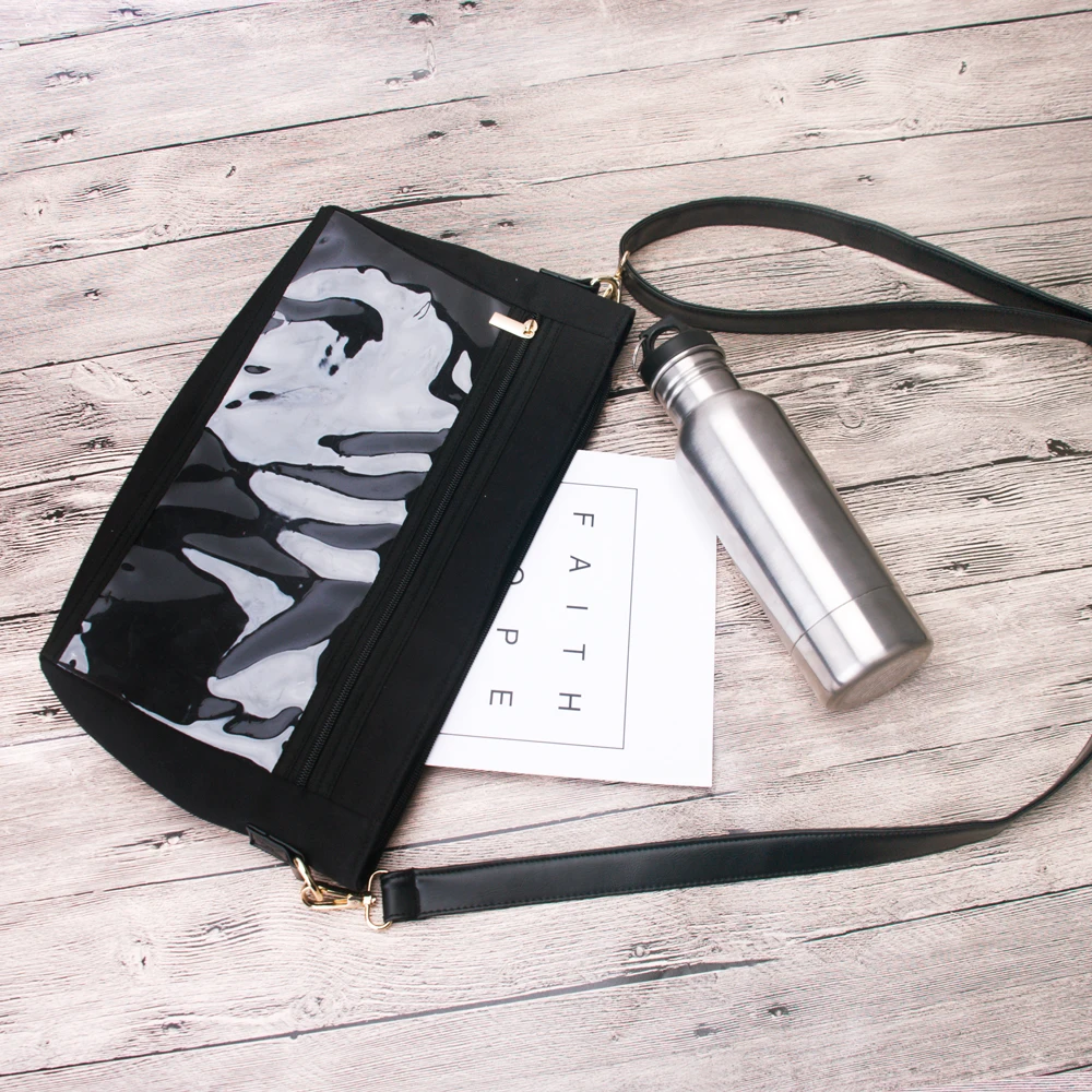 

Retrail Hot selling Faux Leather PVC Cosmetic Bag Display Shoulder Bag DOM1131026 Essential Oils Pockets Crossbody For Ladies