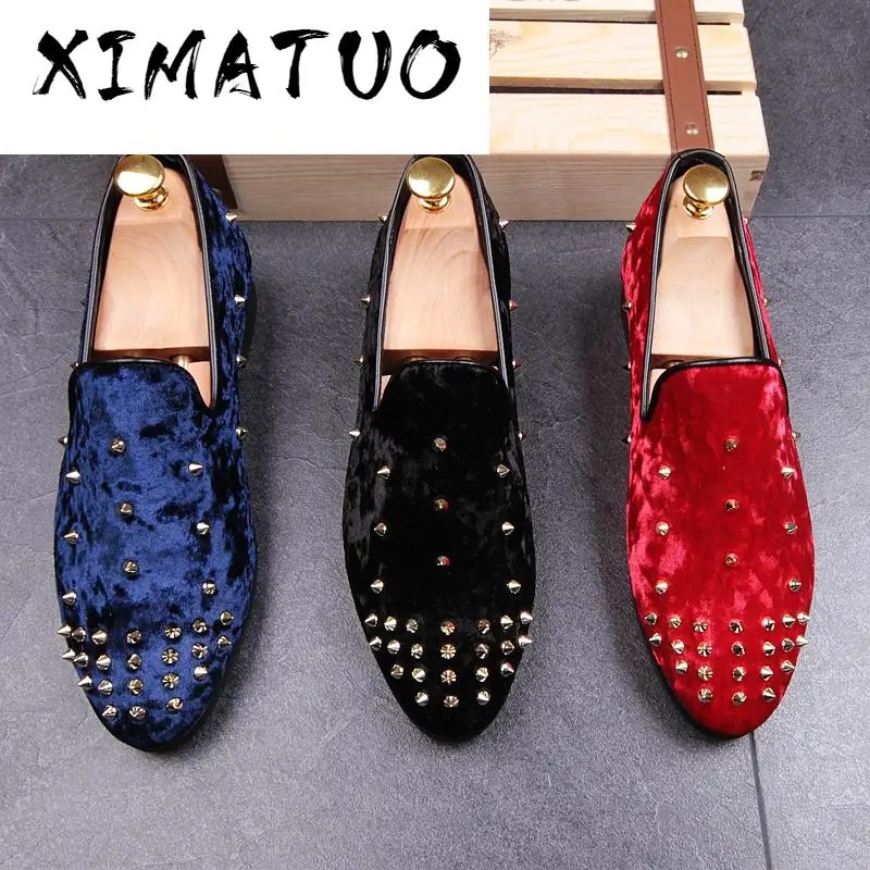 Мужские модные кроссовки шипованные шлепанцы для курения Лоферы с заклепками