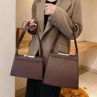luxury pu leather tote hand bags bags for women 2021 solid color designer trend shoulder bag lady good quality womens handbag