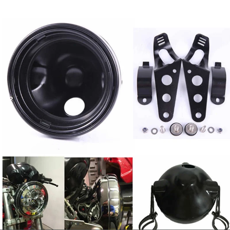 7 ''в виде ракушки фара мотоцикла Корпус ведро для Harley sportster FXWG аксессуары