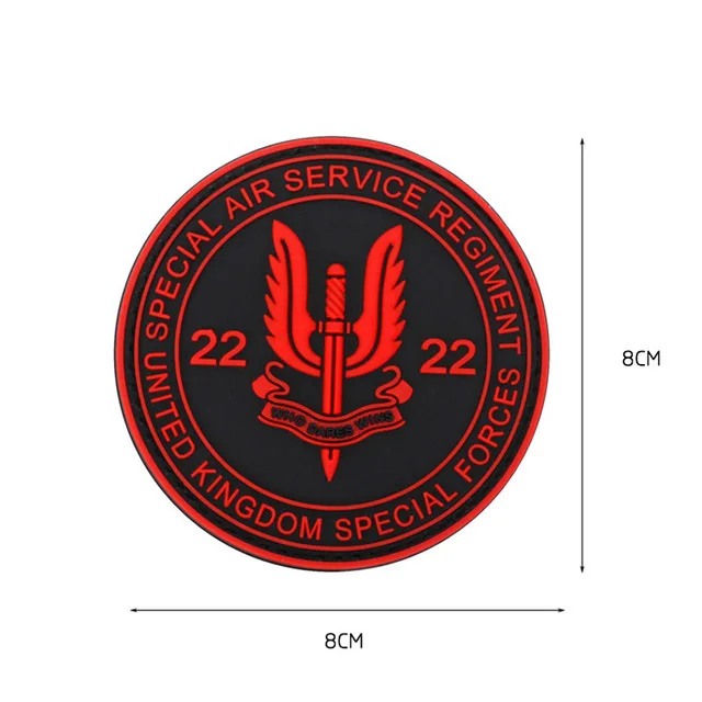 PVC SAS 8 UKSF Великобритания специальная воздушная служба Британский спецназ SAS патч кто осмелится выиграть Вышитая эмблема патч значок - Цвет: PVC SAS 8