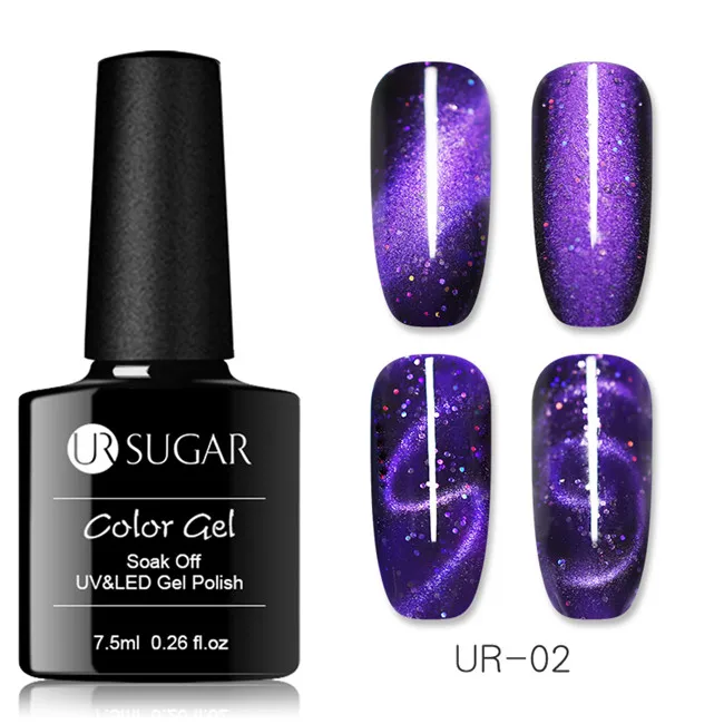 Laser 2 Ur Sugar 9D глаз хамелеона кота Гель-лак для ногтей УФ Магнитный Гель-лак золотой цвет замачиваемый УФ светодиодный Гель-лак для ногтей маникюрный лак - Цвет: Laser 2