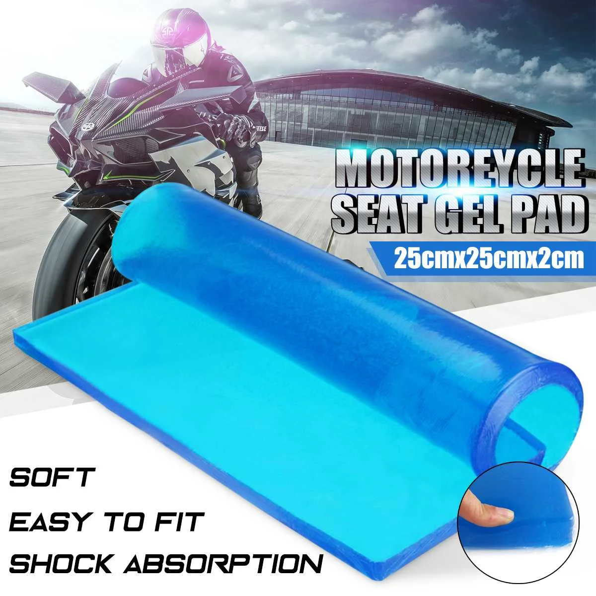 

25x25x2cm Motorcycle Cold Pad Seat Gel Elastic Cushion Comfortable Soft Cooler Gel Cushion DIY Modified Motorbike Seat Pads