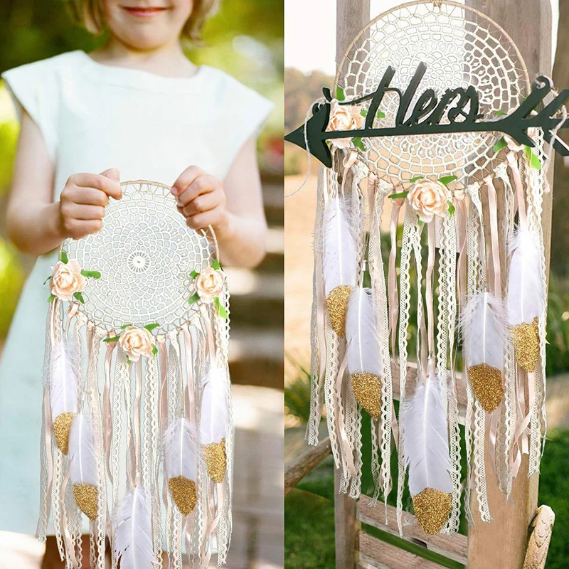Бохо Ловец снов перо DIY материал комплект настенный висящий мечтатель декор